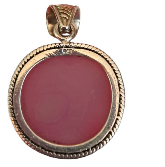 NWOT Pink Drusy Sterling Silver Pendant - Picture 6 of 6